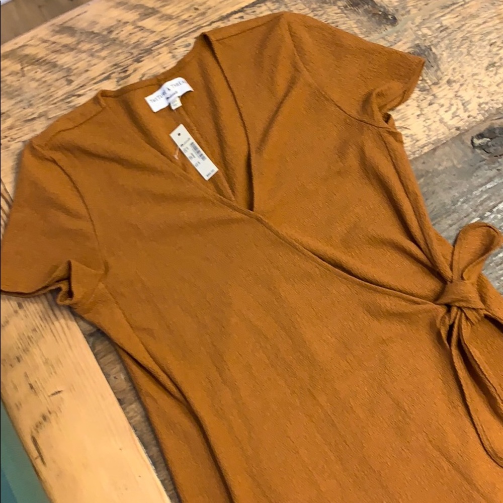 Madewell texture & thread side wrap tie dress xs - Picture 6 of 6